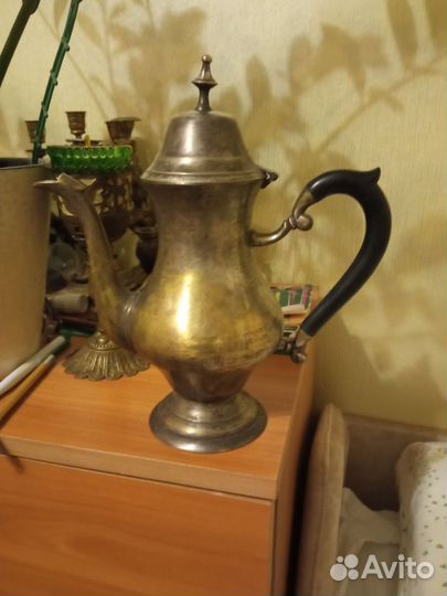 Старый заварочный чайник латунь