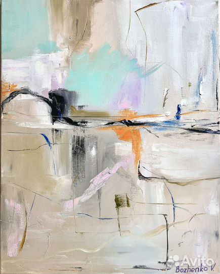 Картина маслом, абстракция, ручная работа