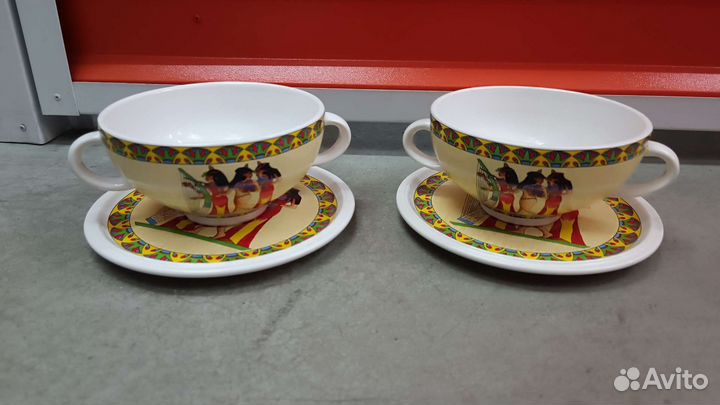 Бульонницы с подтарельниками в Египетском стиле