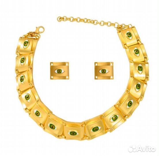 Люксовый комплект ожерелье и серьги