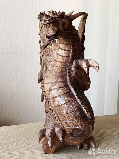 Деревянная статуэтка Дракон ручная работа