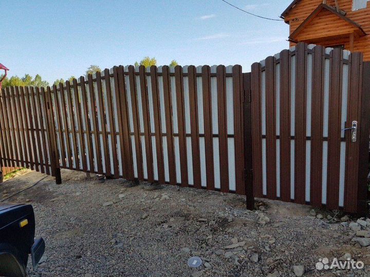 Евроштакетник. Металлический штакетник забор