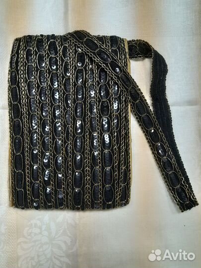 Тесьма декоративная с пайетками и люрексом