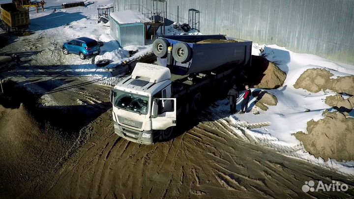 Песок ГОСТ от 100 м3 доставка от 2х часов