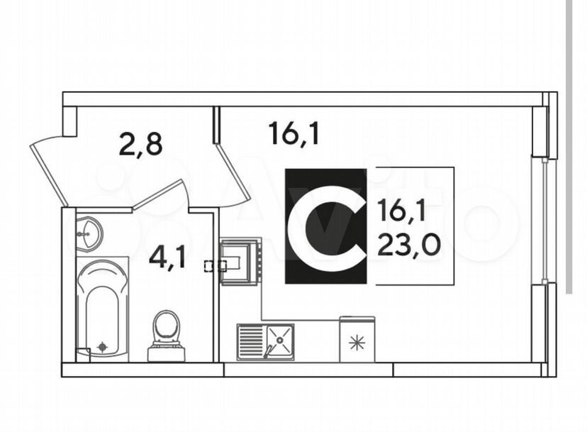 Квартира-студия, 24 м², 10/17 эт.