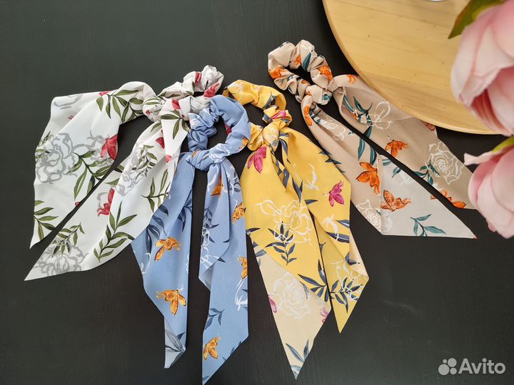 Резинка для волос с платком