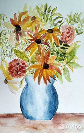 Картина акварель Цветы