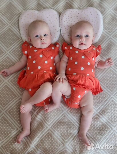 Платье-боди для двойни 62 р