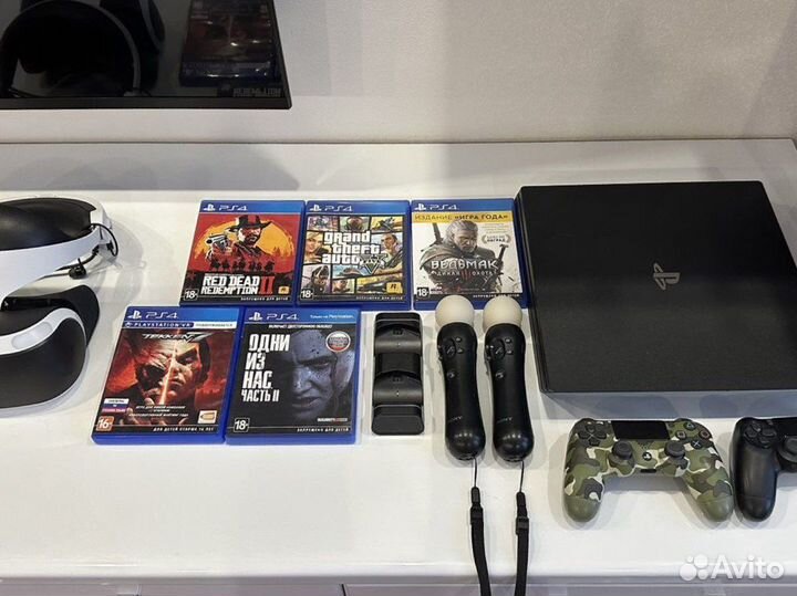 Игровой набор Sony PS4, шлем, геймпад, игры, мувы