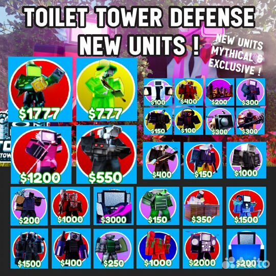 Units Toilet Tower Defense Юниты