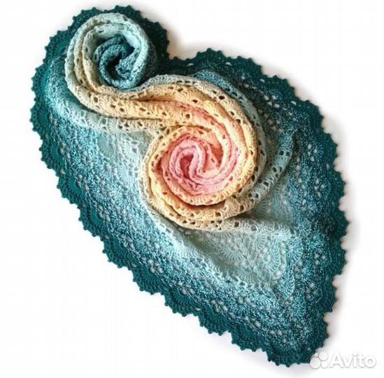 Шаль, вязаная косынка, бактус