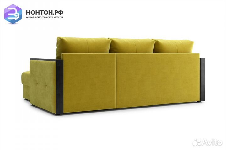 Диван угловой дельфин Инсайд горчичный