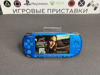 Sony PSP 3008 blue прошитая + 100 игр + 64гб