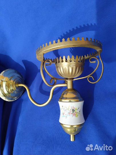 Лампа светильник люстра СССР фонарь латунь бронза
