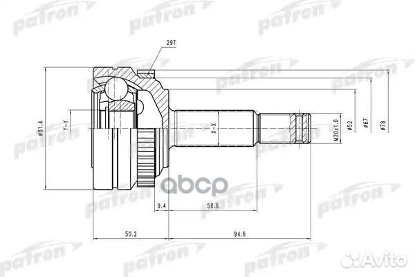 ШРУС наружн к-кт 22x52x22 ABS:29T opel: Astra F