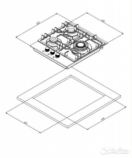 Газовая варочная панель 3 конфорки новая