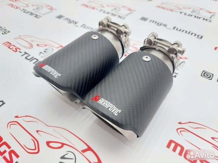 2 Насадки выхлоп Akrapovic Art Sport карбон 89мм