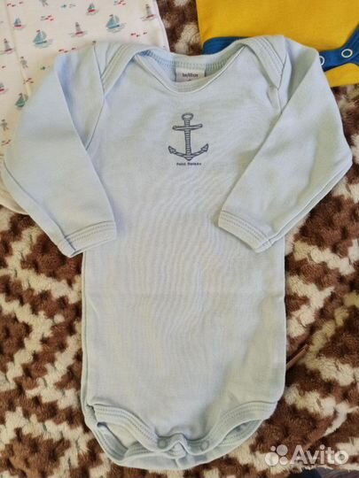 Petit bateau боди 56/62 см пакетом 4 шт