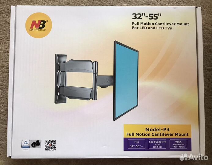 Крепление новое NB для тв до 25 кг монтаж
