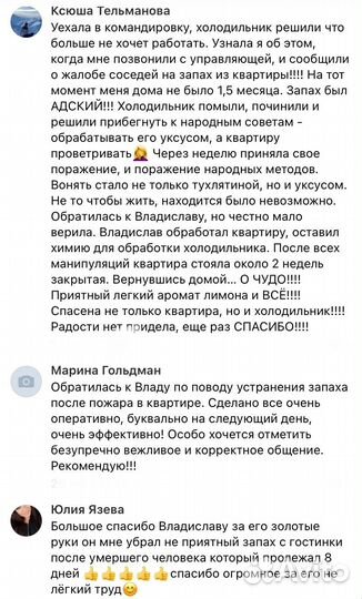 Устранение любых запахов. Сухой туман,озонирование