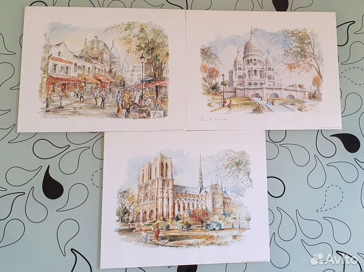 Репродукции / акварели / постеры с видами Парижа