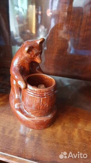 Медведь карандашница керамика