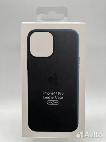 Кожаный чехол для iPhone 14 Pro MagSafe черный