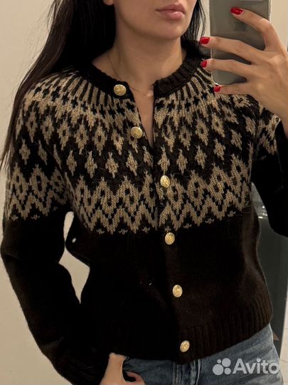 Жаккардовый кардиган zara в наличии