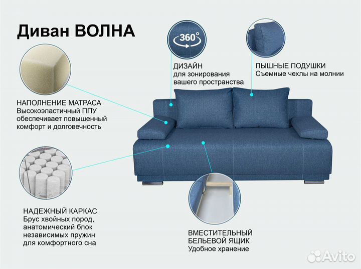 Новый удобный диван