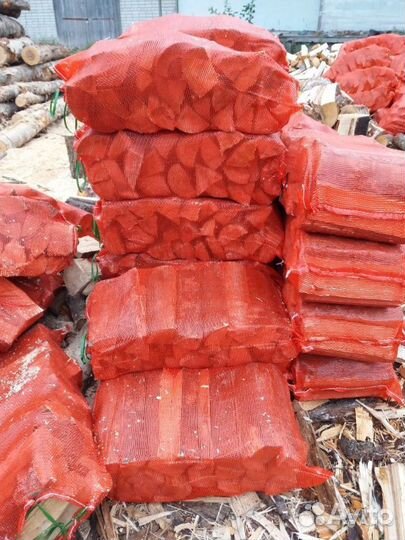 Дрова в сетках камерной сушки