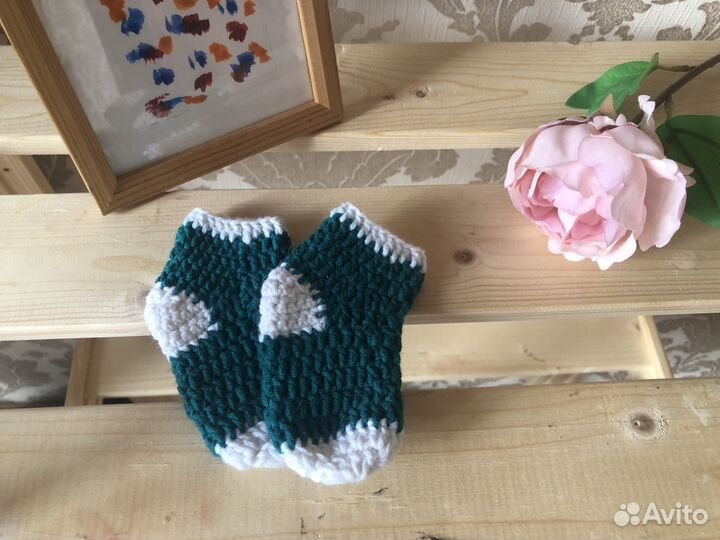 Носки вязаные для новорожденного