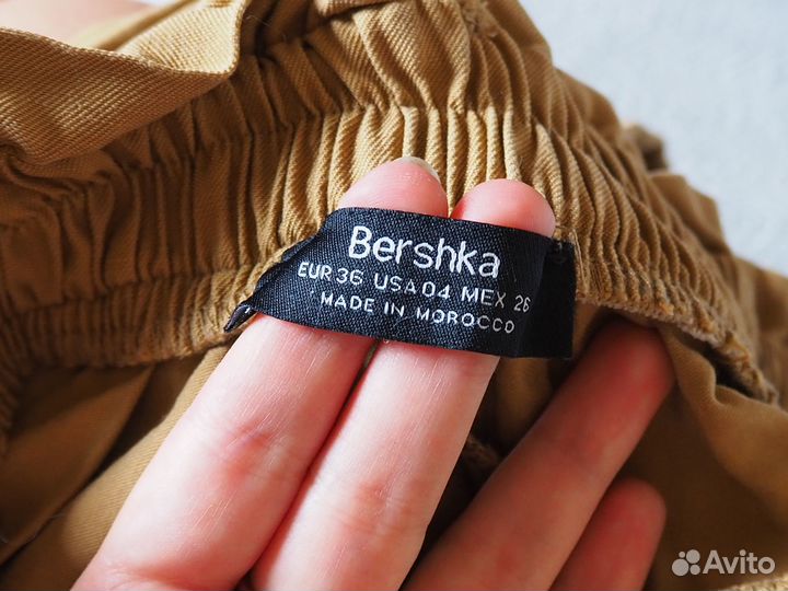 Брюки женские летние bershka 36 бежевые