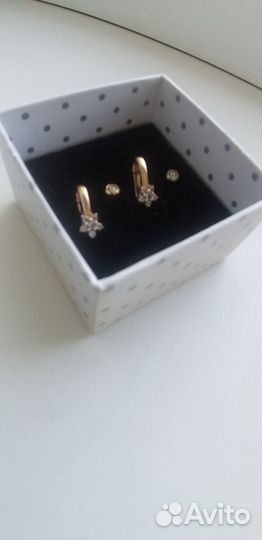 Золотые серьги детские 585 probe