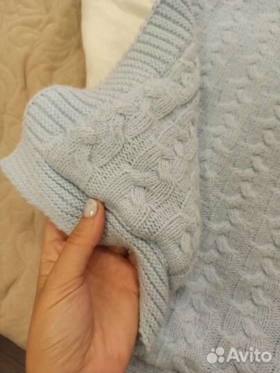 Теплый вязанный плед