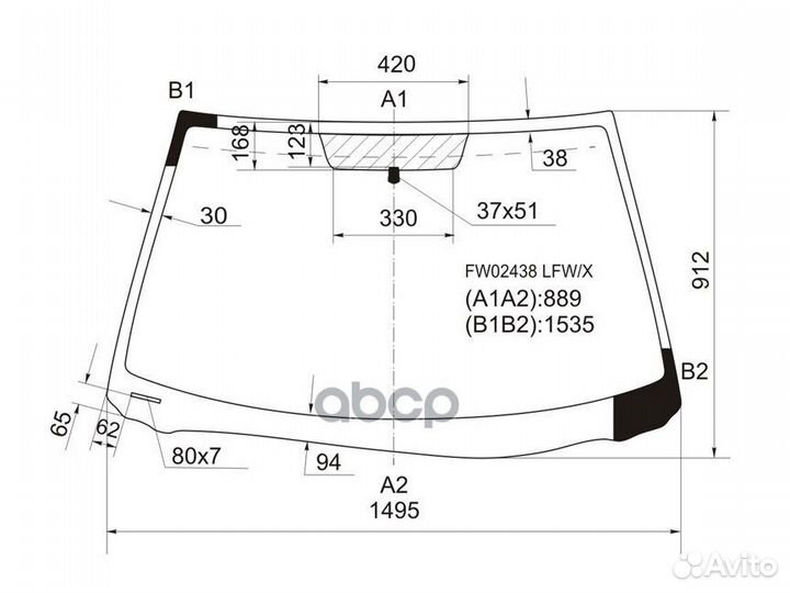Стекло лобовое toyota solara 2D CPE 04-09 FW024