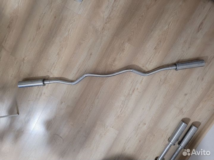 MB Barbell евро-классик блины, гриф EZ, гантели