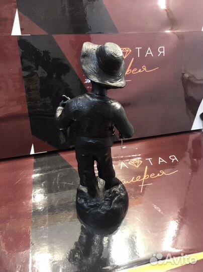 Статуэтка рыбак куса чугун СССР