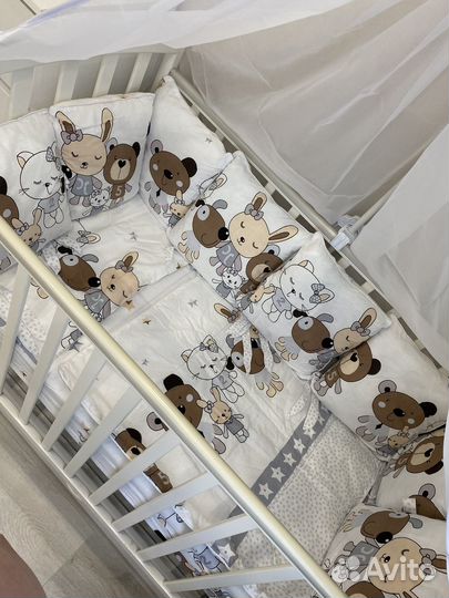 Комплект в кроватку с балдахином