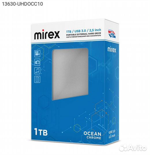 Внешний диск HDD Mirex Ocean Chrome 1TB 2.5