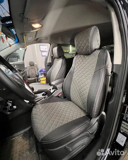 Авточехлы из экокожи Hyundai Santa Fe 3