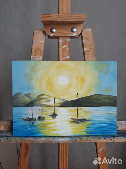 Картина маслом на холсте морской пейзаж