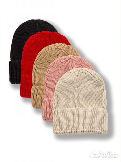 Шапка бини средней вязки Оптом e-7946