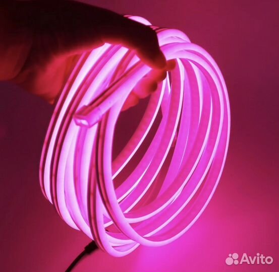 Гибкий неон розовый с блоком