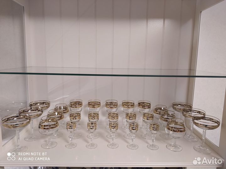 Набор из 5 рюмок 25 мл Богемия с золотым узором