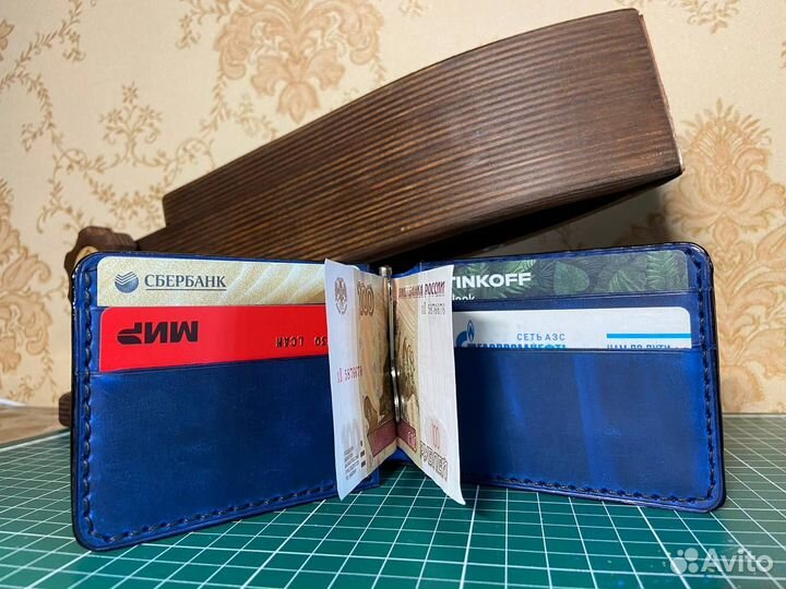 Зажим для денег. Ручная работа. Натуральная кожа