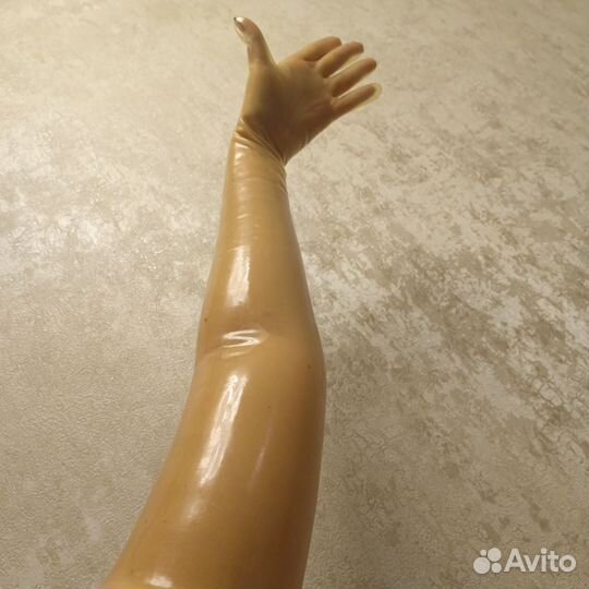 Латексные перчатки длинные (резина) прозрачные