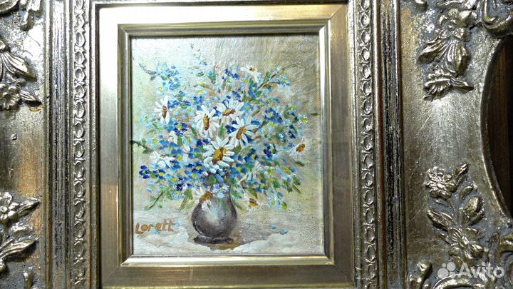 Цветы.Натюрморт.Картина.Германия.Триптих