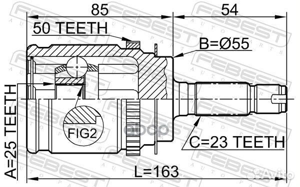 Шрус наружний задний honda accord CF3/CF4/CF5/C