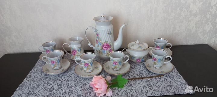 Коф. сервиз тонкостенный Коростень 6 персон СССР