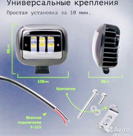 Светодиодные противотуманки 60w